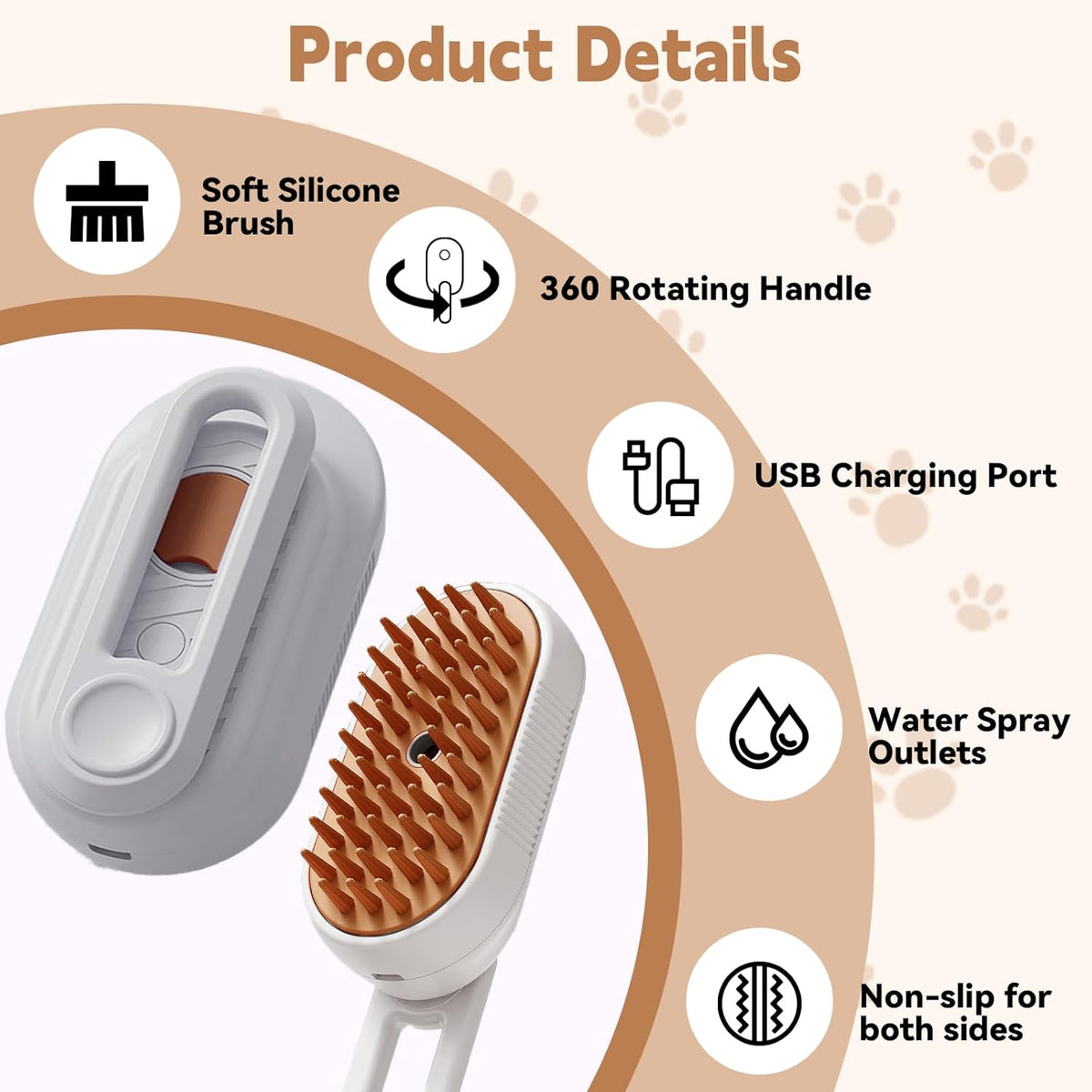 Brosse à Vapeur pour Chats & Chiens – Toilettage, Massage & Anti-Poils