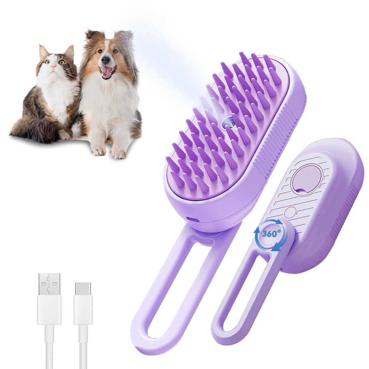 Brosse à Vapeur pour Chats & Chiens – Toilettage, Massage & Anti-Poils