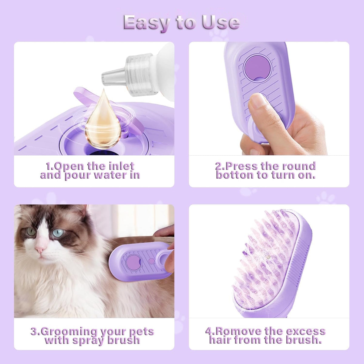Brosse à Vapeur pour Chats & Chiens – Toilettage, Massage & Anti-Poils